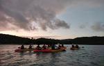 Students in kayaks